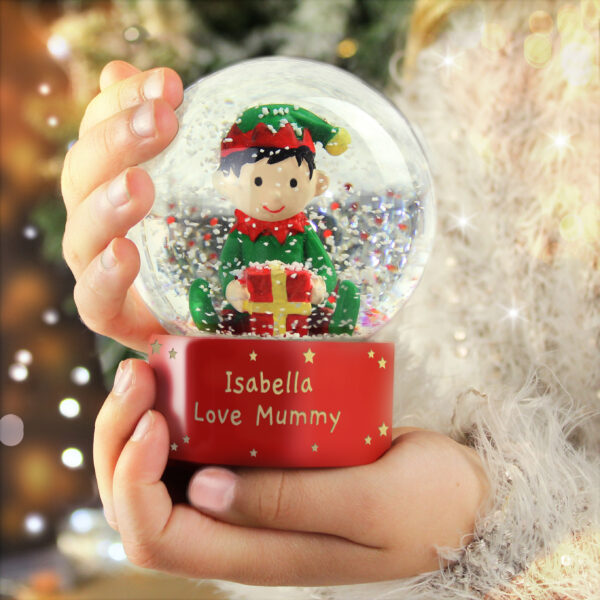 Personalised Elf Snow Globe
