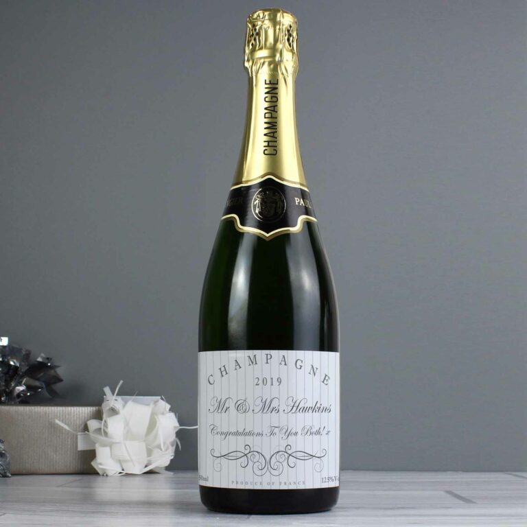Elegant Swirl Personalised Champagne Bottle