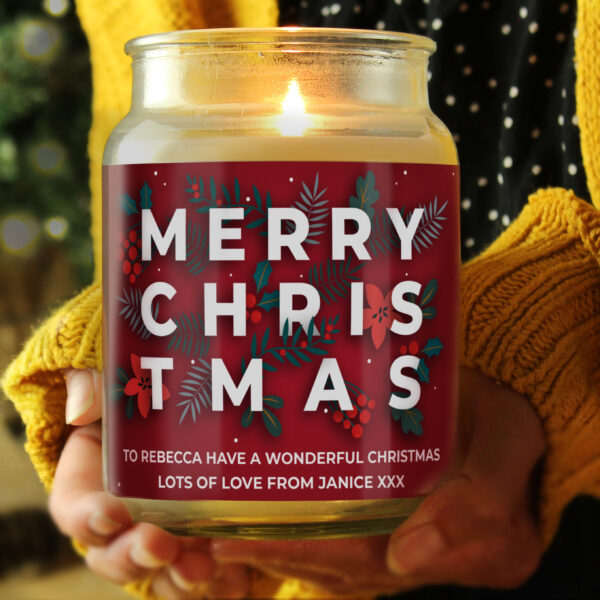 Personalised Festive Large Scented Jar Candle