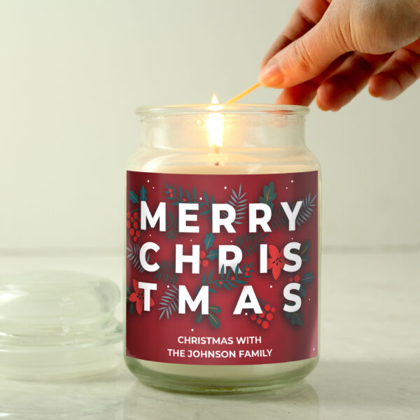 Personalised Festive Large Scented Jar Candle