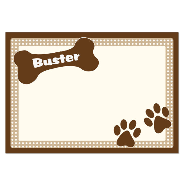 Brown Dotty Personalised Dog Pet Bowl Mat