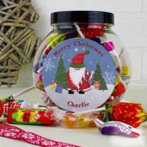 Tartan Santa Personalised Sweet Jar