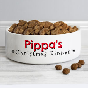 Christmas Dinner Ceramic Pet Bowl