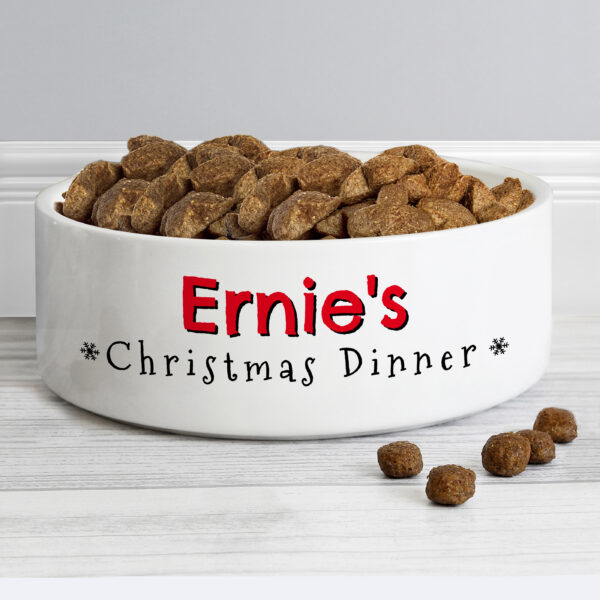 Christmas Dinner Ceramic Pet Bowl