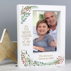 Wonderful Time of The Year Christmas' Personalised 5x7 Box Photo Frame