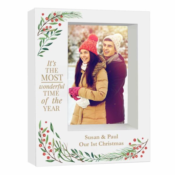 Wonderful Time of The Year Christmas' Personalised 5x7 Box Photo Frame