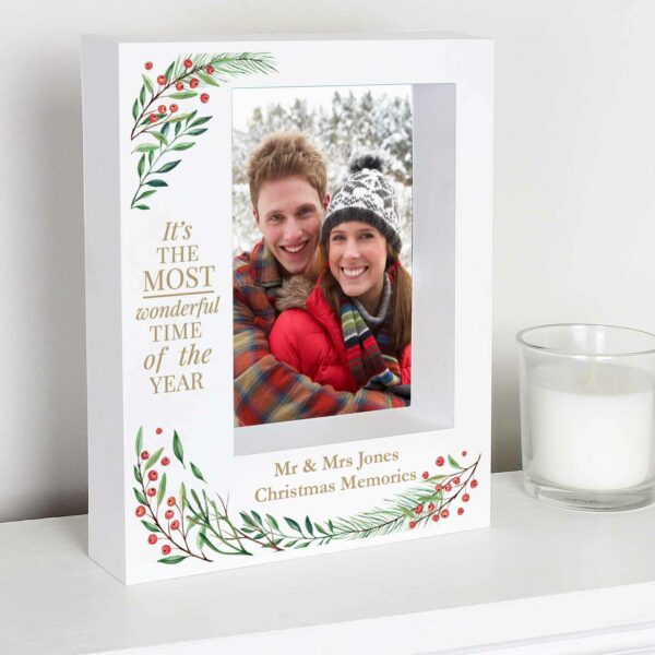 Wonderful Time of The Year Christmas' Personalised 5x7 Box Photo Frame