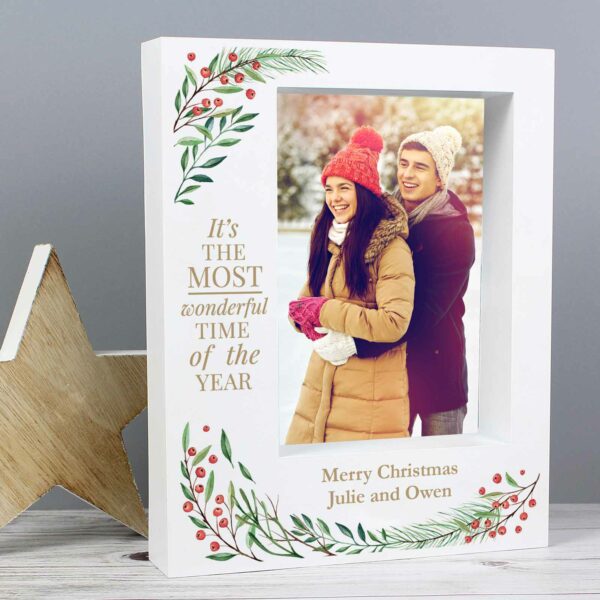 Wonderful Time of The Year Christmas' Personalised 5x7 Box Photo Frame