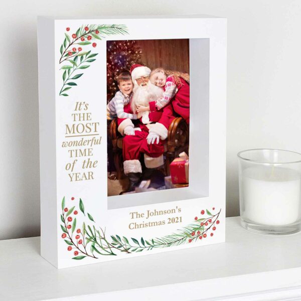 Wonderful Time of The Year Christmas' Personalised 5x7 Box Photo Frame