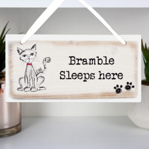 Wooden Sign Personalised for your Cat