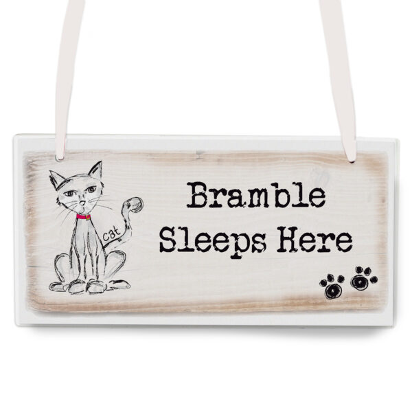 Wooden Sign Personalised for your Cat
