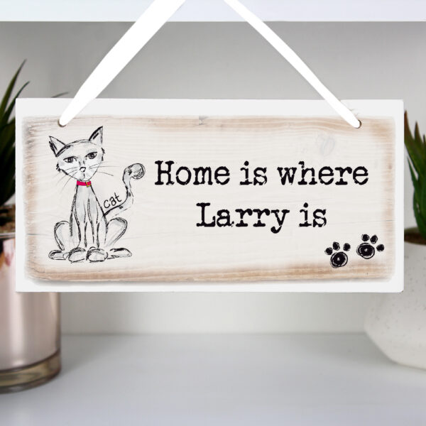 Wooden Sign Personalised for your Cat Larry
