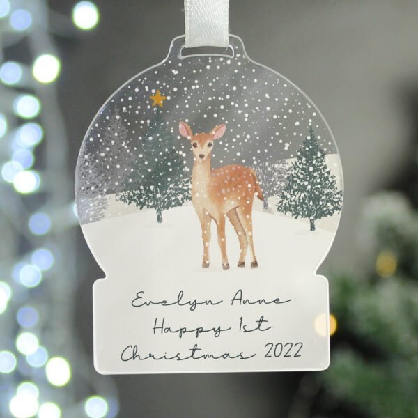 Personalised A Winter's Night Acrylic Snow Globe Style Decoration