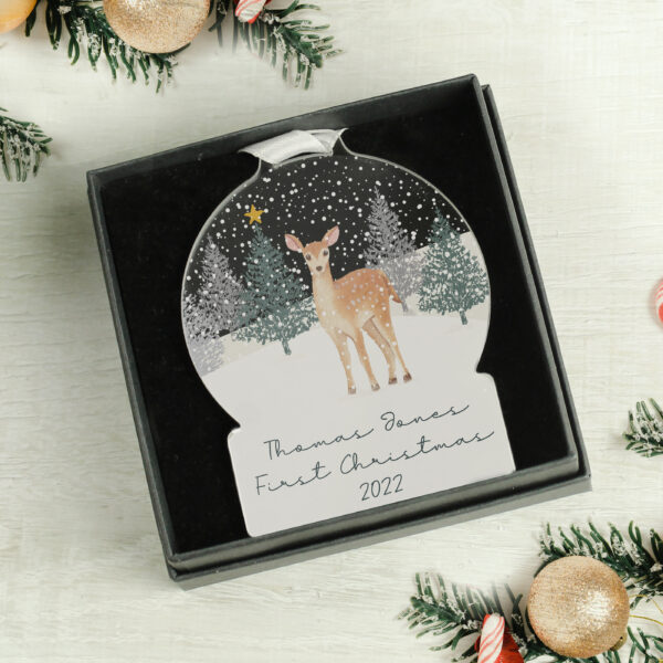 Personalised A Winter's Night Acrylic Snow Globe Style Decoration