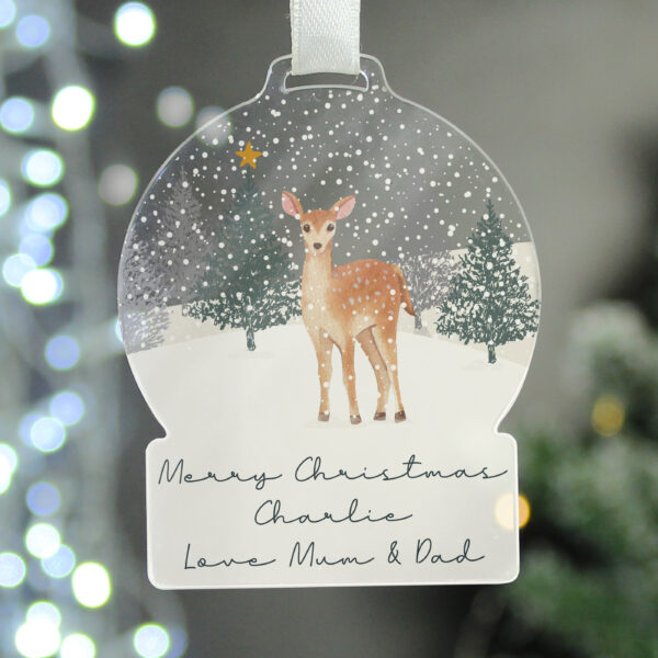 Personalised A Winter's Night Acrylic Snow Globe Style Decoration Mum & Dad