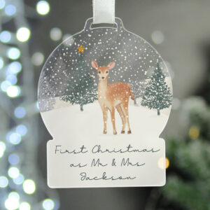 Personalised A Winter's Night Acrylic Snow Globe Style Decoration