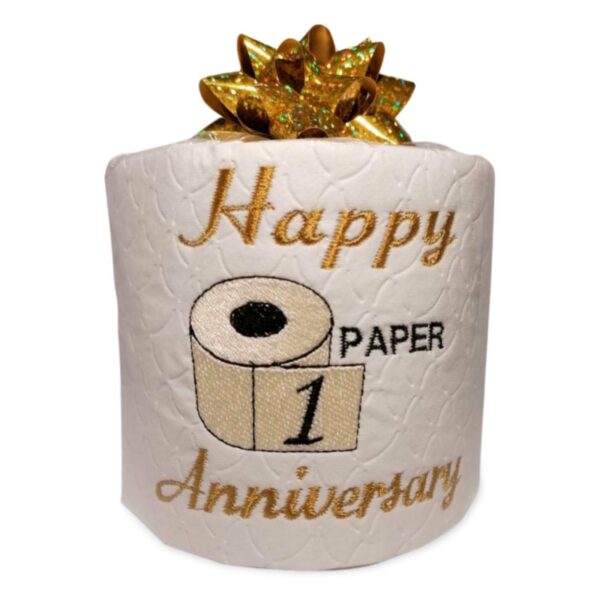 1st Anniversary Novelty Embroidered Toilet Roll