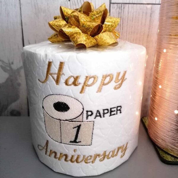 1st Anniversary Novelty Embroidered Toilet Roll