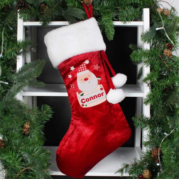 Luxury Red Personalised Christmas Stockings Pocket Santa