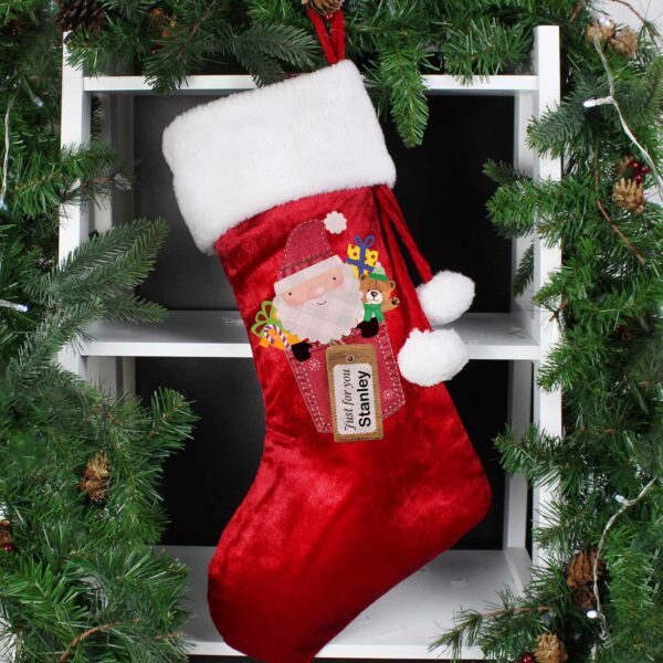 Luxury Red Personalised Christmas Stockings Santa Claus