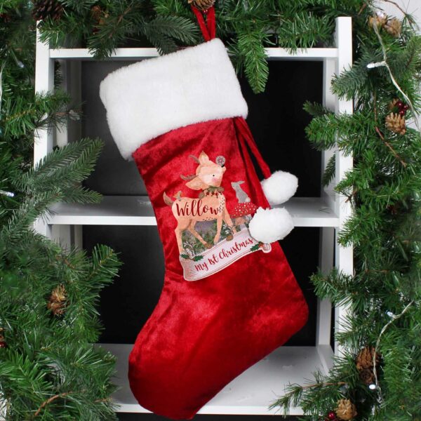 Luxury Red Personalised Christmas Stockings Festive Fawn