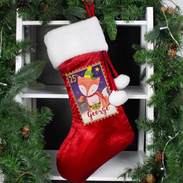 Luxury Red Personalised Christmas Stockings Festive Fox