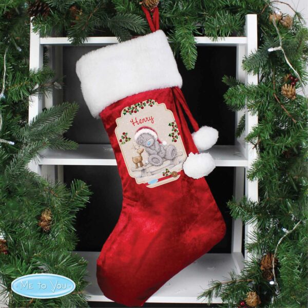 Luxury Red Personalised Christmas Stockings Me to You Reindeer