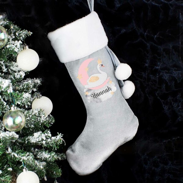 Personalised Santa Christmas Stocking Swan Lake