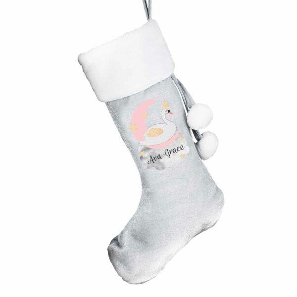 Luxury Silver Grey Personalised Santa Christmas Stocking, Many Designs - Image 12