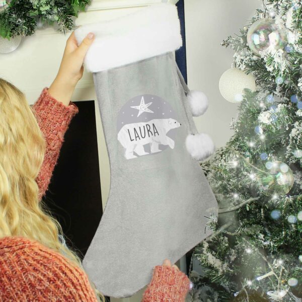 Personalised Santa Christmas Stocking Polar Bear