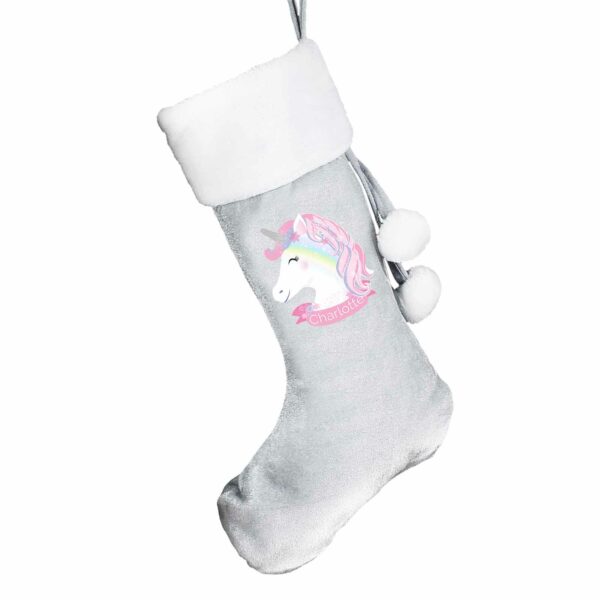 Luxury Silver Grey Personalised Santa Christmas Stocking, Many Designs - Image 10