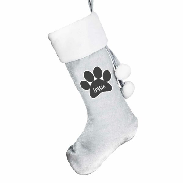 Luxury Silver Grey Personalised Santa Christmas Stocking, Many Designs - Image 6