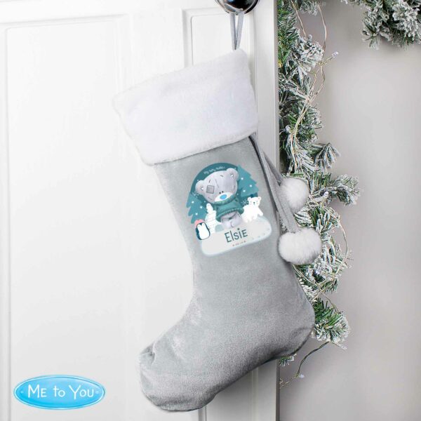 Personalised Santa Christmas Stocking Tiny Tatty Teddy