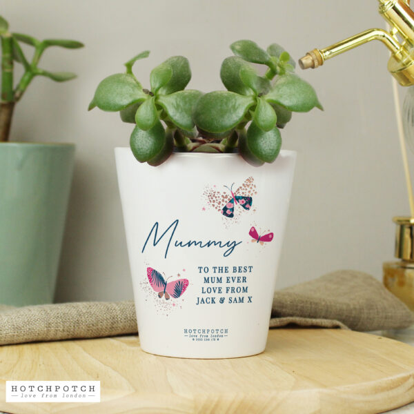 Personalised Butterfly Plant Pot Mummy