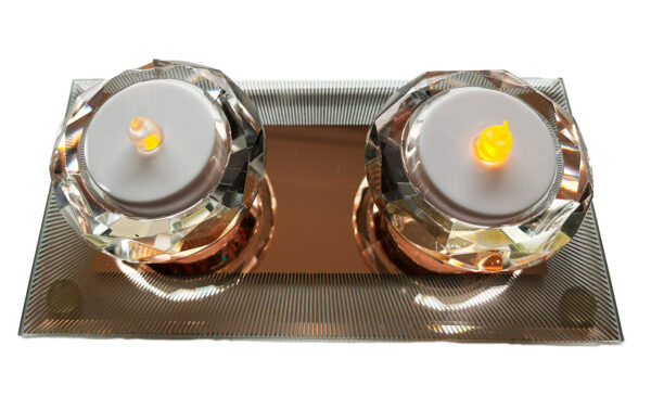 Shudehill Giftware Twin tealight holders Diamond Sparkle Lines - Image 5