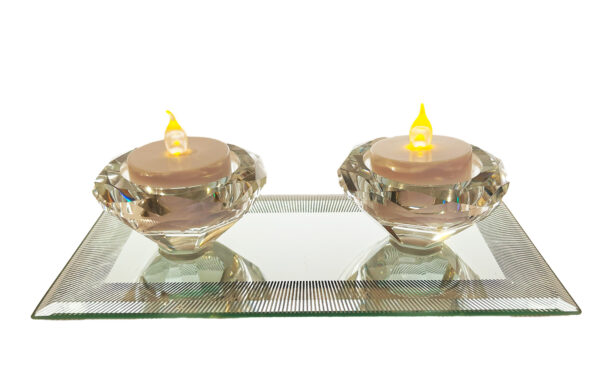 Shudehill Giftware Twin tealight holders Diamond Sparkle Lines - Image 6