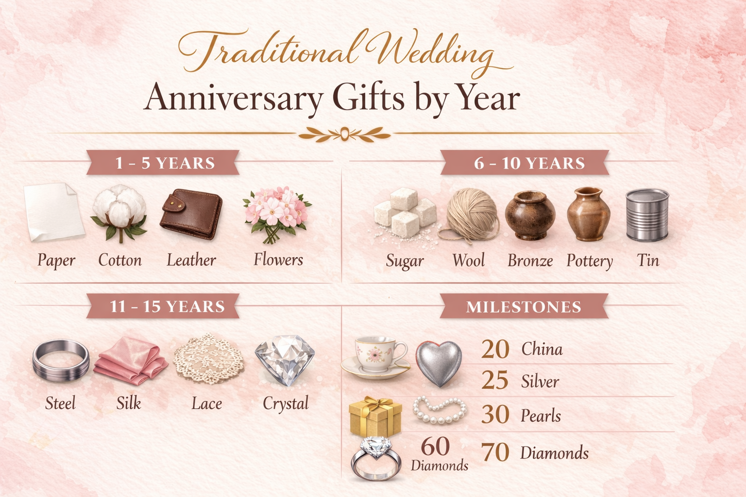 Traditional Wedding Anniversary Gifts Guide